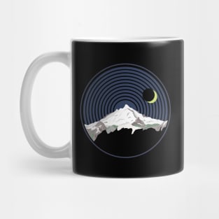 Snow mountain peak at night Mug